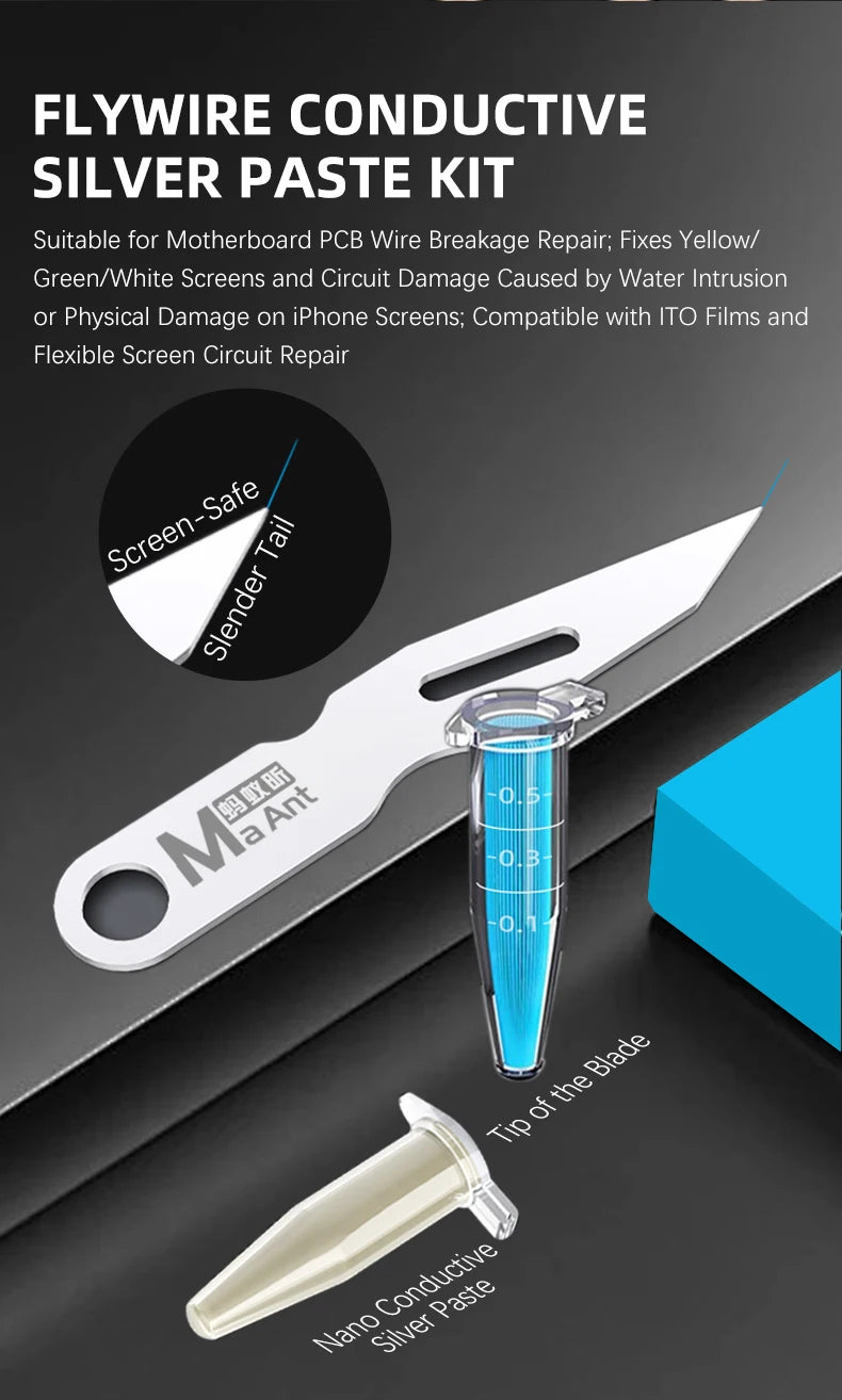 MAANT M100 Conductive Nano Silver Paste Set  for Phone Screen Jump Wire Repair High Conductivity Strong Adhesion