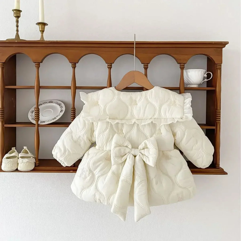 Stock Clearance 90cm 7935 Baby Girls Cotton-padded Jacket Coat Winter New Plus Velvet Baby Girl's Coat Fashion Warm Outerwear