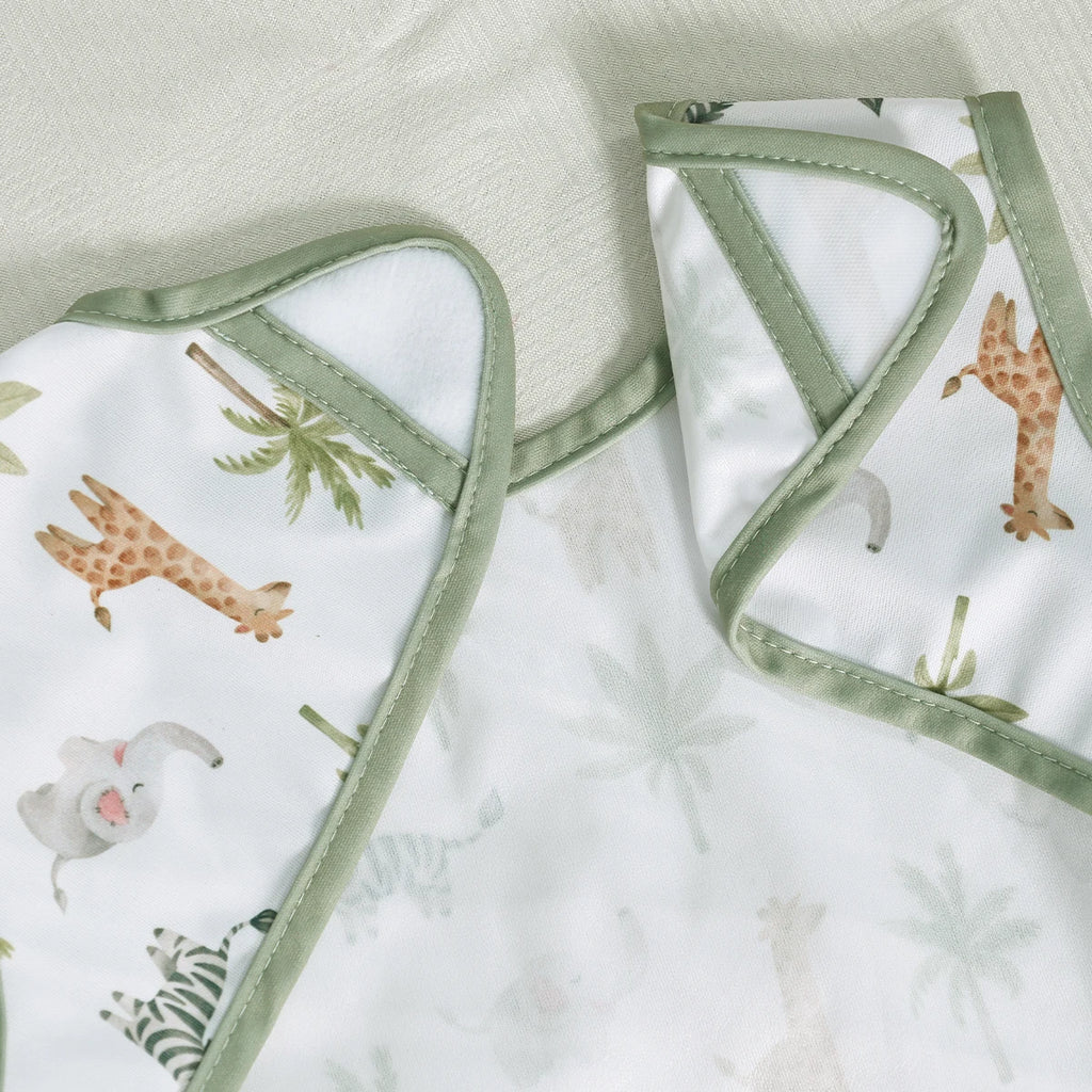 Elinfant waterproof magic tape baby feeding bibs, multifunctional breathable baby saliva towel burp cloth