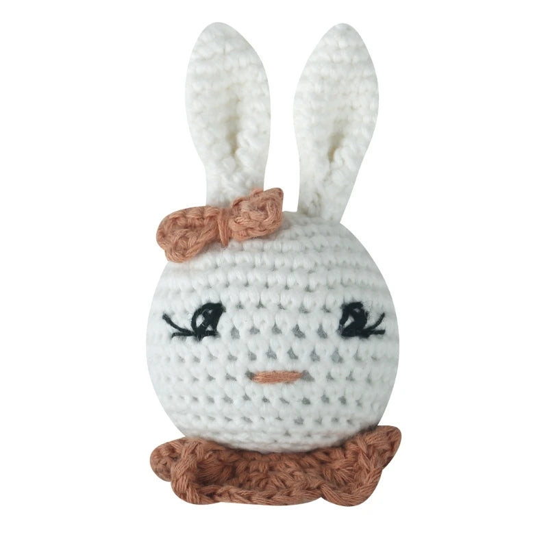 Crochet Animal Baby Pacifier Clip Accessories Handmade Knitted Bunny Teether Beads Newborn Nipple Clip Dummy Soother Holder Toy