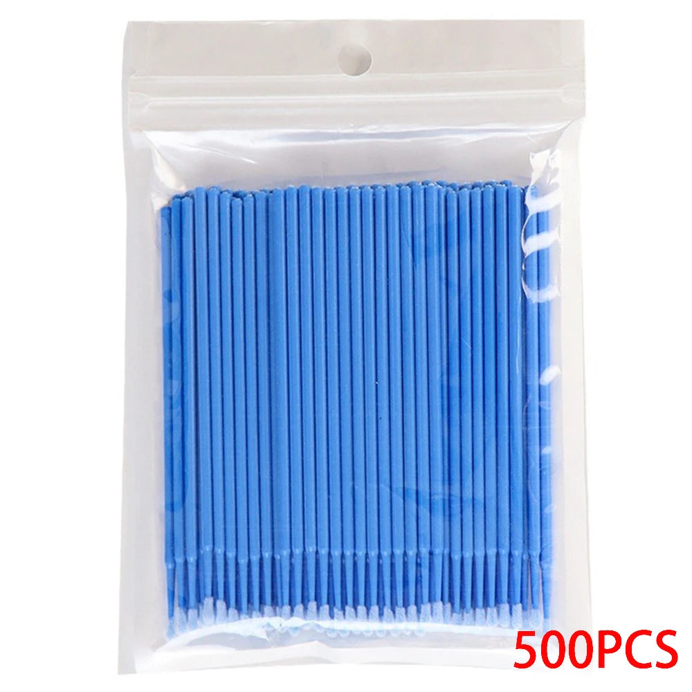 500/1000PCS Eyelash Brushes Crystal Swab Microbrushes Eyelash Extension Brush Grafting Lash Removing Applicators Makeup Tool