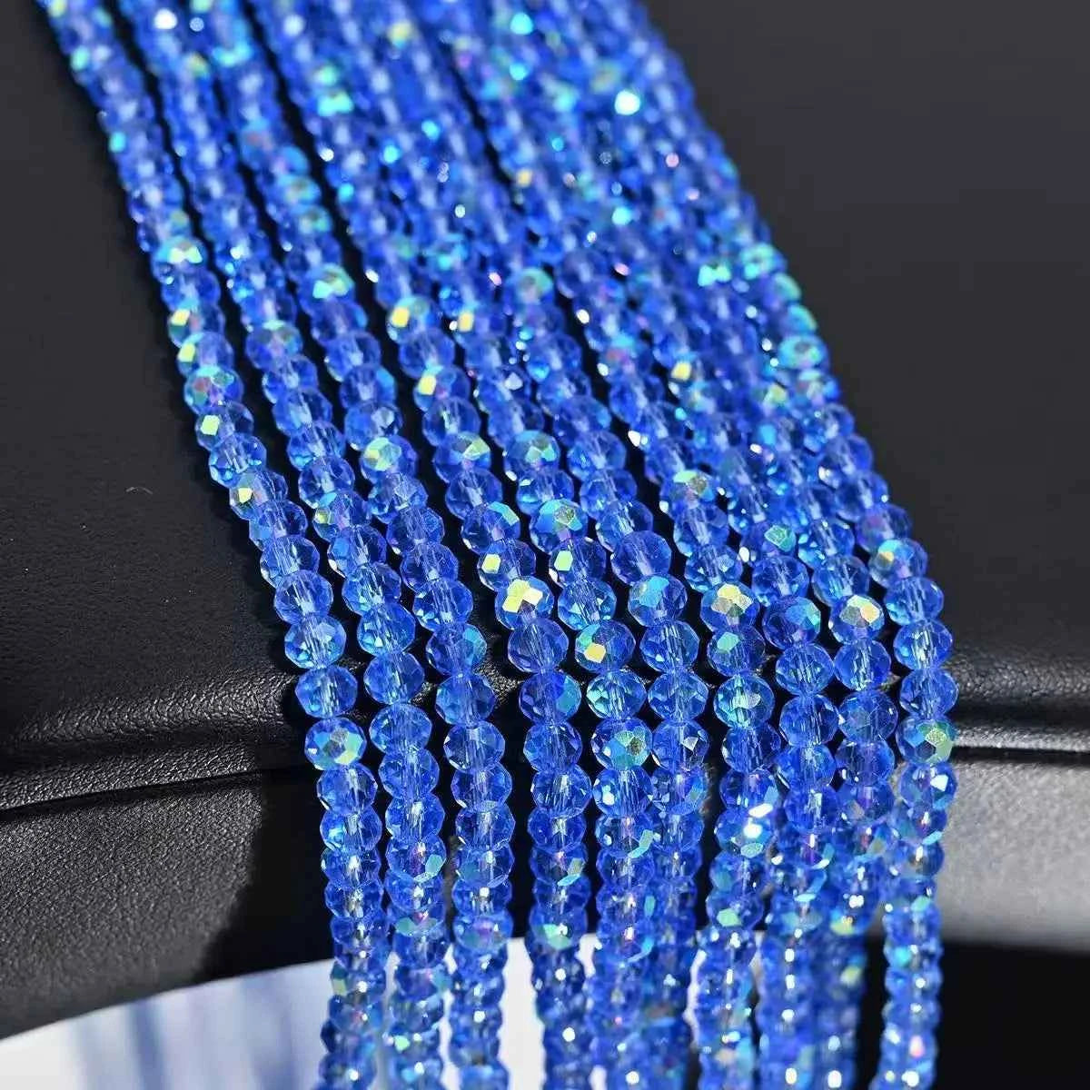 1 Strand 4MM Artificial Crystal Glass Beads Round AB Clear Faceted Loose Spacer Bead for Jewelry Making DIY Bracelet Necklace