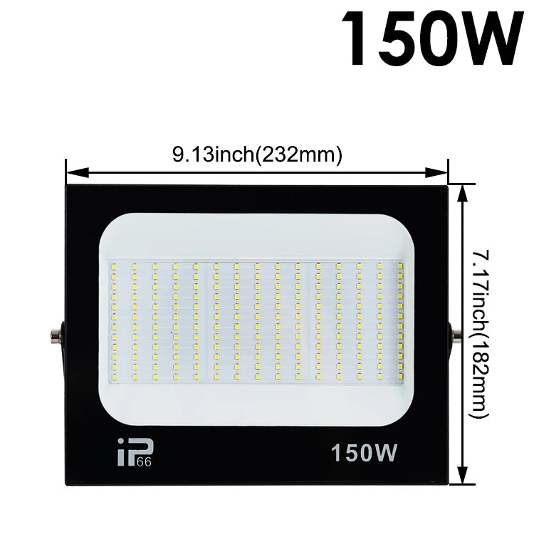 LED Flood Light Spotlight AC220V 100W 200W IP66 Waterproof LED Black Shell Garden Street Gate Wall Floodlights
