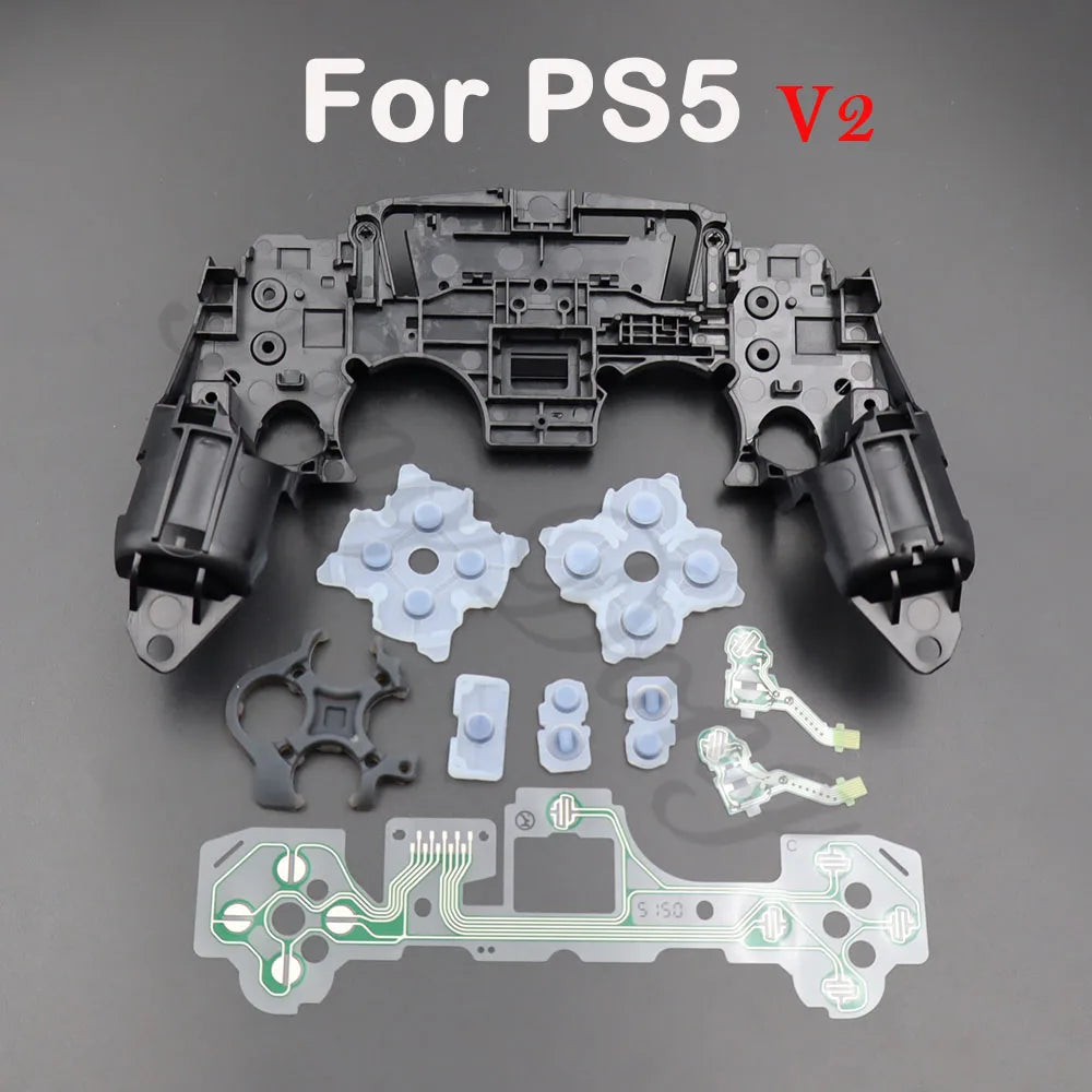 1set For PS5 V1 V2 V3 BDM-010/020/030 Controller Gamepad Middle Frame Bracket Conductive Film & Button Conductive Rubber Pad
