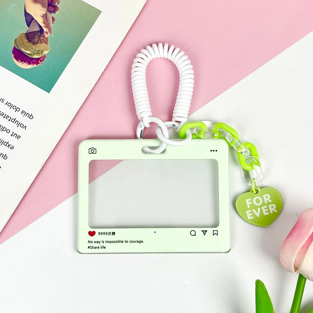 Cute dialog box transparent card cover student cartoon slider card pack game card ID card set pendant anti-lost