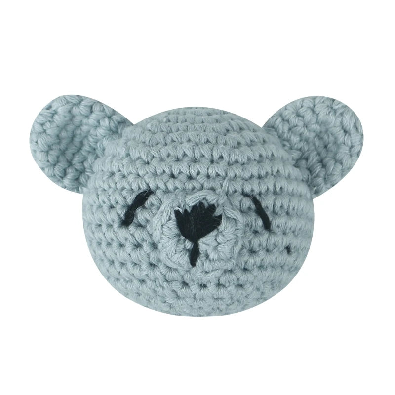 Crochet Animal Baby Pacifier Clip Accessories Handmade Knitted Bunny Teether Beads Newborn Nipple Clip Dummy Soother Holder Toy