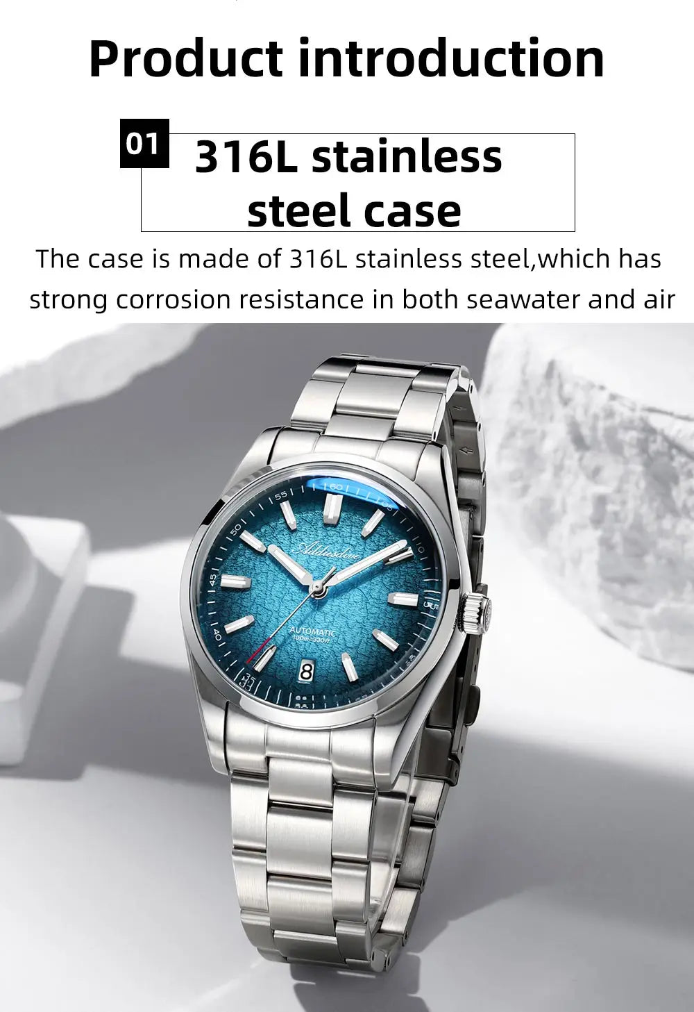 ADDIESDIVE Automatic Watch for Men Dress Mechanical Wristwatch Waterproof 100M Stainless Steel Luxury NH35 Automatic Watches Man