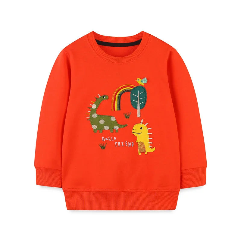 Jumping Meters Autumn Spring Children's Sweatshirts With Animals Print Hot Selling Sport Kids Fashion Shirts Tops
