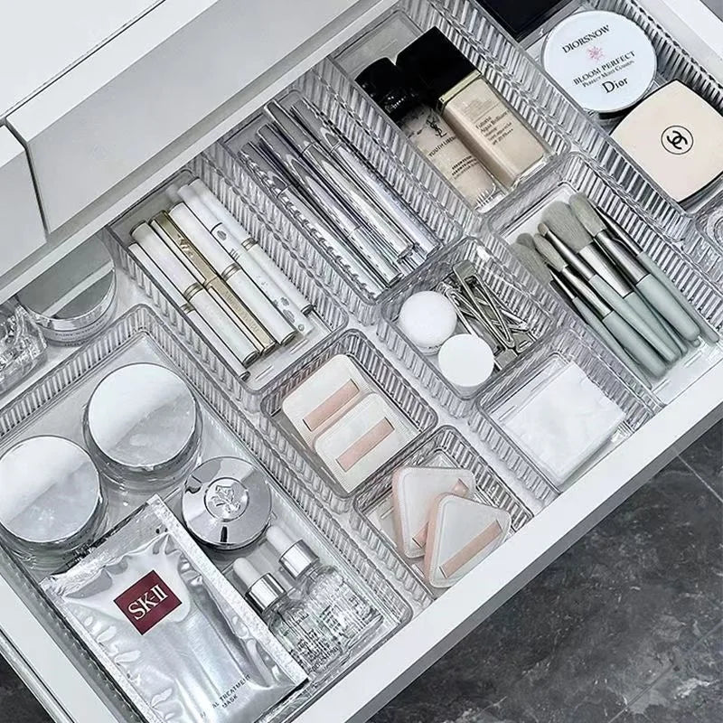 Desk Drawer Organizers Set Plastic Transparent Storage Box Bathroom Storage Makeup Organizer Boxes Clear Storage Box Acrylic Box