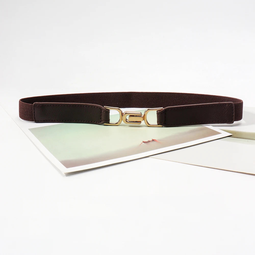 Women Skinny Belt for Dresses Ladies Fashion Elastic Belts Waist Band Cinch Waistband