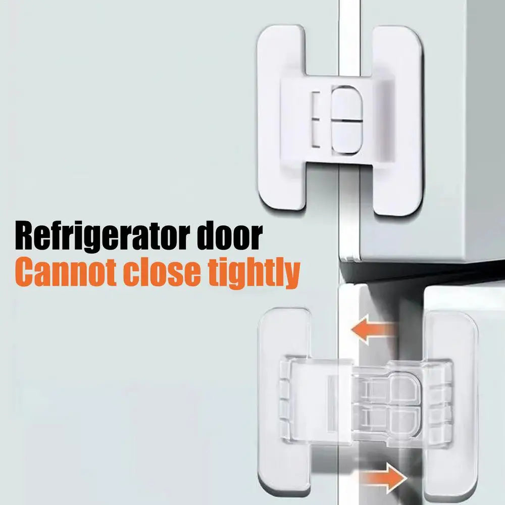 Refrigerator Locks Refrigerator Child Lock Self-Adhesive Fridge Closer Fixed Buckle for Glass Metal Protection Kids Adults Home