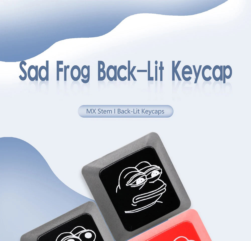 Novelty Shine Through Keycaps ABS Etched back lit black red r1 ESC Sad Frog THX meme Internet Trends