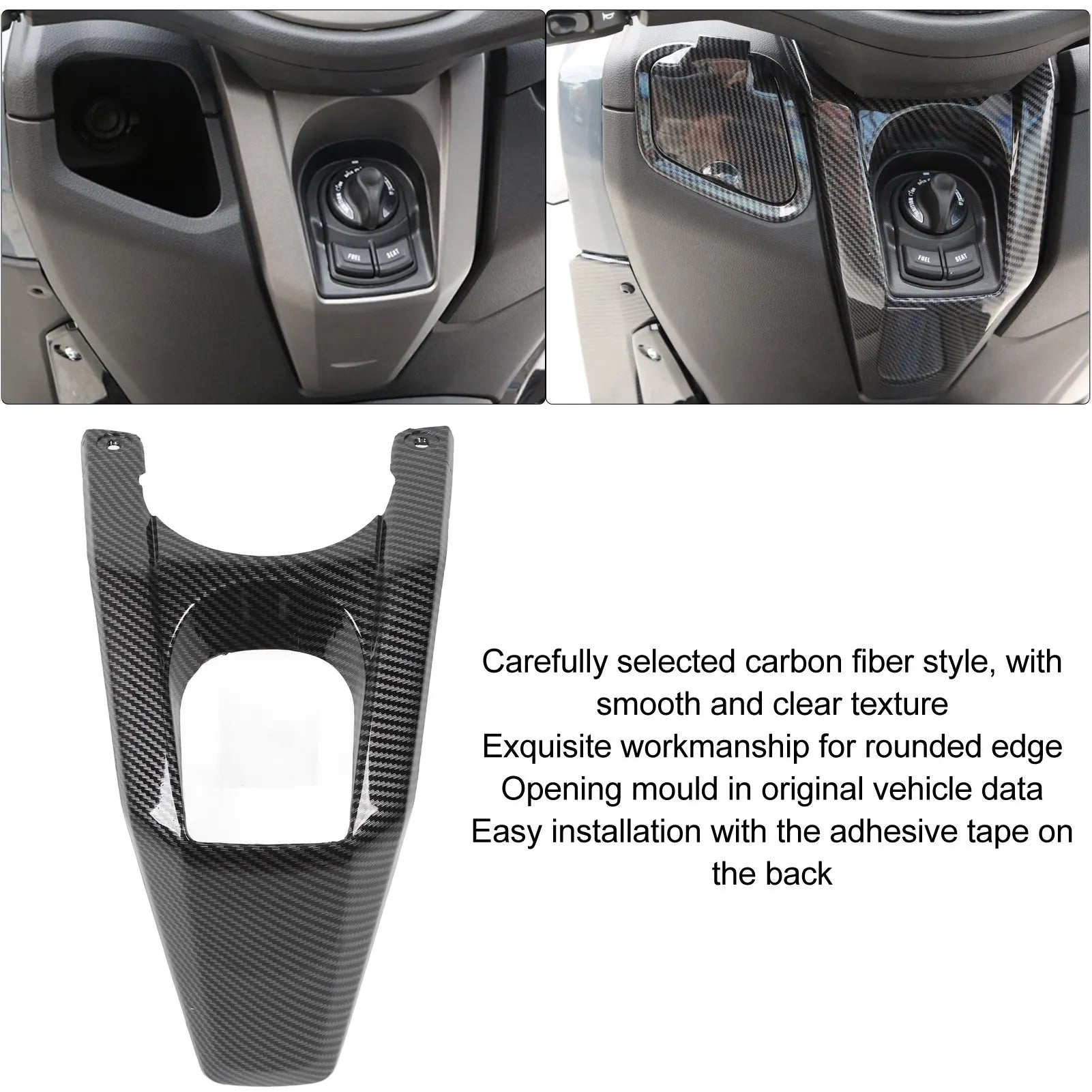 Motorcycle Fuel Gas Tank Frame Panel Carbon Fiber Style High Strength Protective Panel for  Yamaha NMAX 125 155 2020-2024