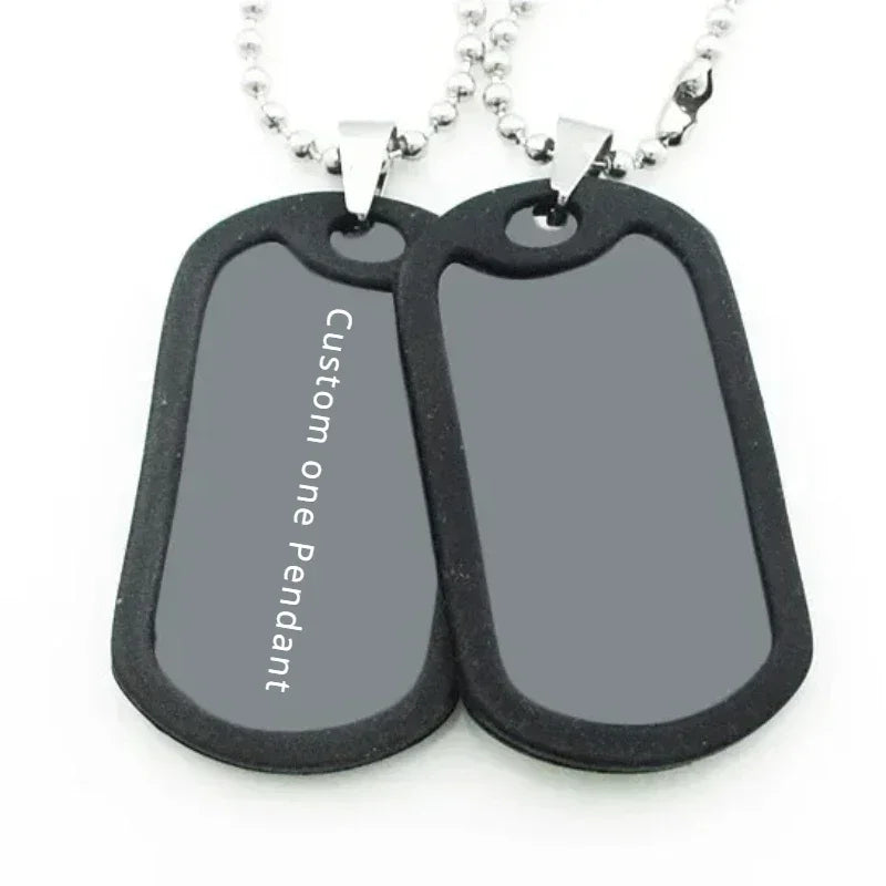 Customized ID Double Dog Tag Military Soldier Circle Pendants Titanium Steel Personalized Necklace Fashion Jewelry Free Carving