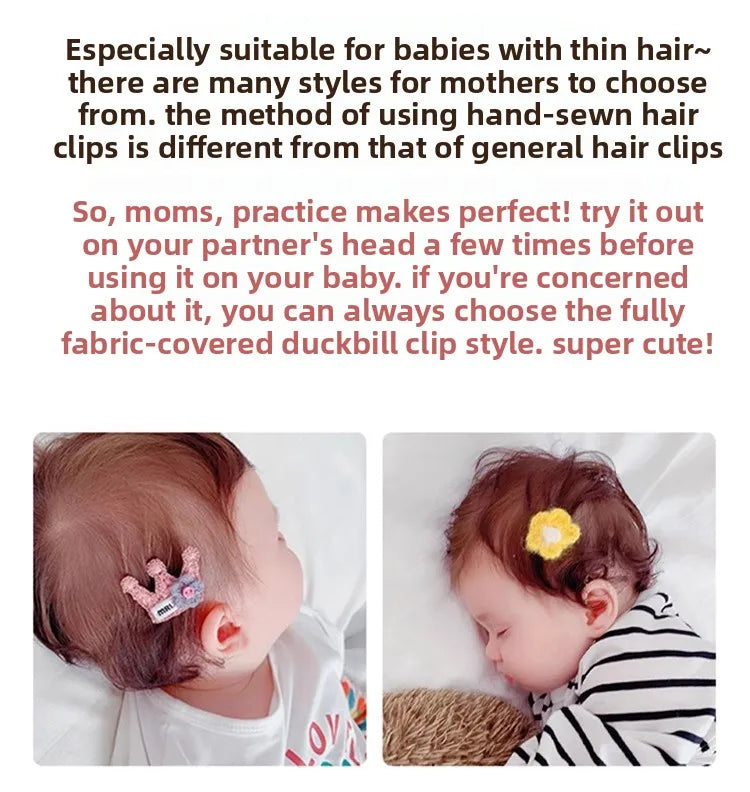 Cute Baby Hair Clip Baby Does Not Hurt Hair Clip Children's Hair Accessories Girls Side Bangs Hair Clip Headdress.