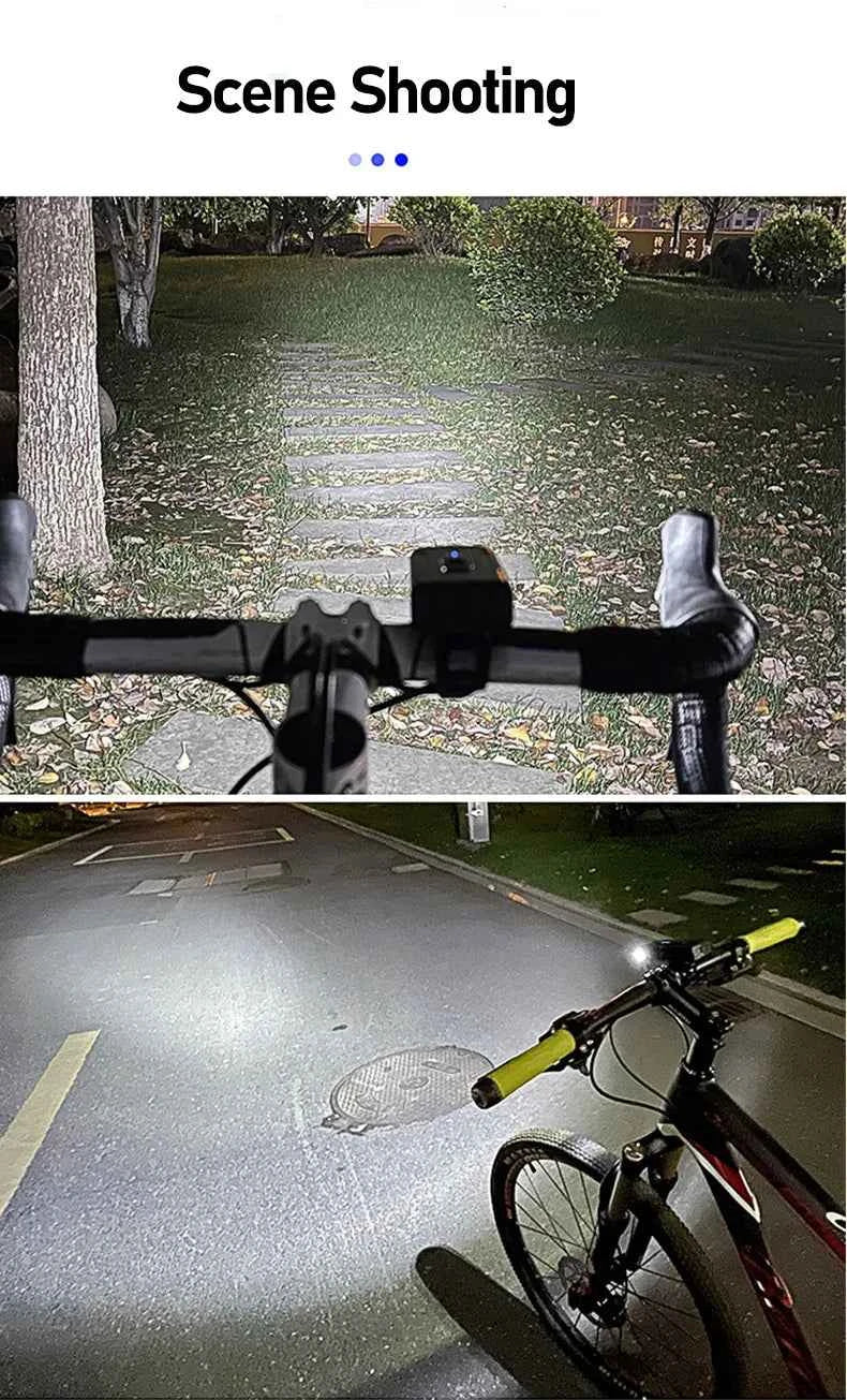 Bicycle Light T6 LED Bike Front Lamp 6 Modes Cycling Lantern Type-C Rechargeable MTB Bike Headlight Flashlight for Night Riding