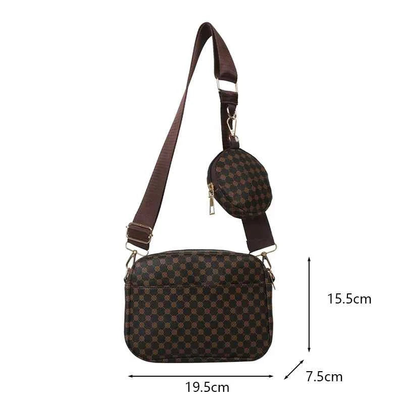 Vintage Pattern Crossbody Bags for Women Shoulder Shell Bag Trend Small Purse and Handbag Luxury Designer Female Square Bag