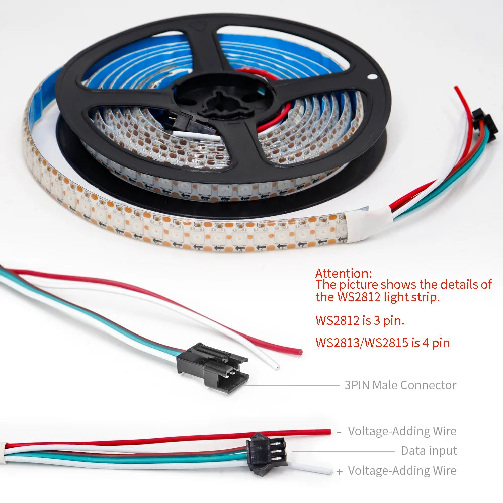 1-5M 144Leds/m WS2812B WS2813 WS2815 Led Strips 5050RGB Programmable Colored Running Flowing Led Strip Lights Led Ribbon DC5-12v