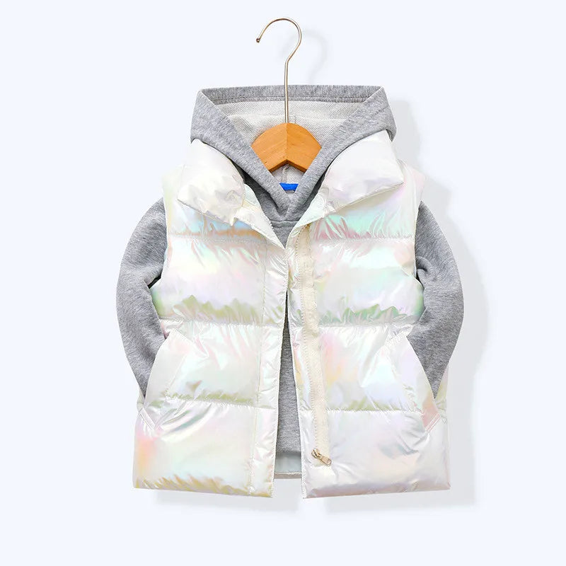2023 Girls Down Vests 3-14 Years Old Children Clothing For Girls Boys Warm Outerwear Coat Autumn Fashion Teens Kids Jackets Vest