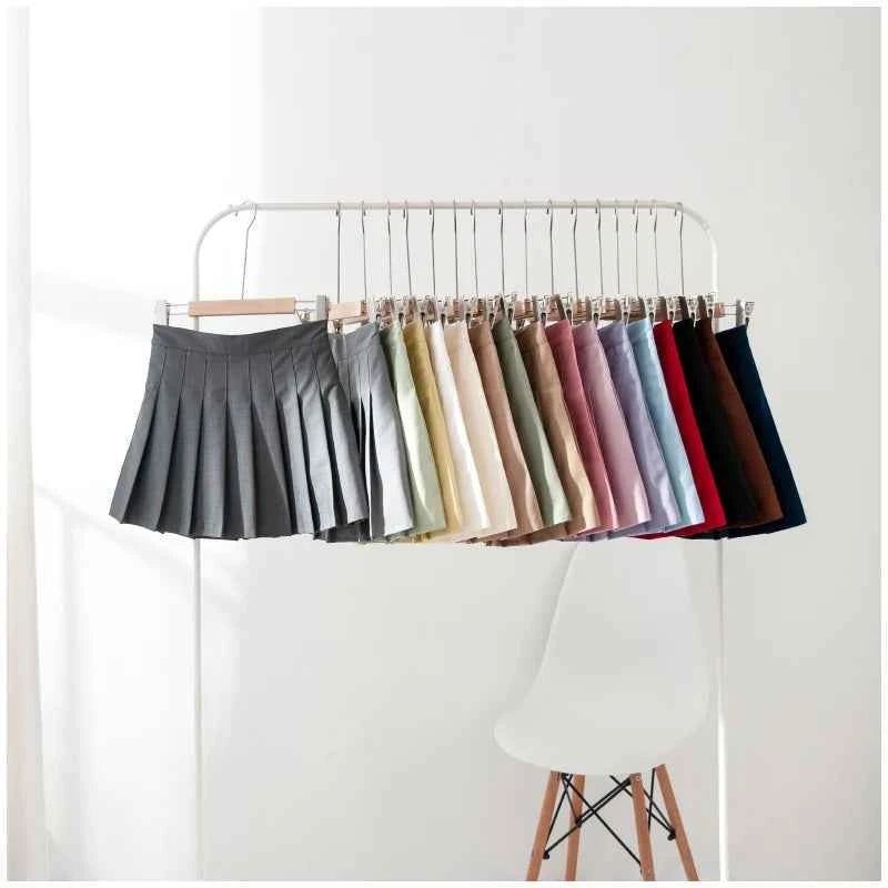 Summer Mini Skirts For Women Harajuku High Waist Skirts Womens Korean Fashion Sexy Skirts Vintage Pleated Skirt Tennis Pink Blue