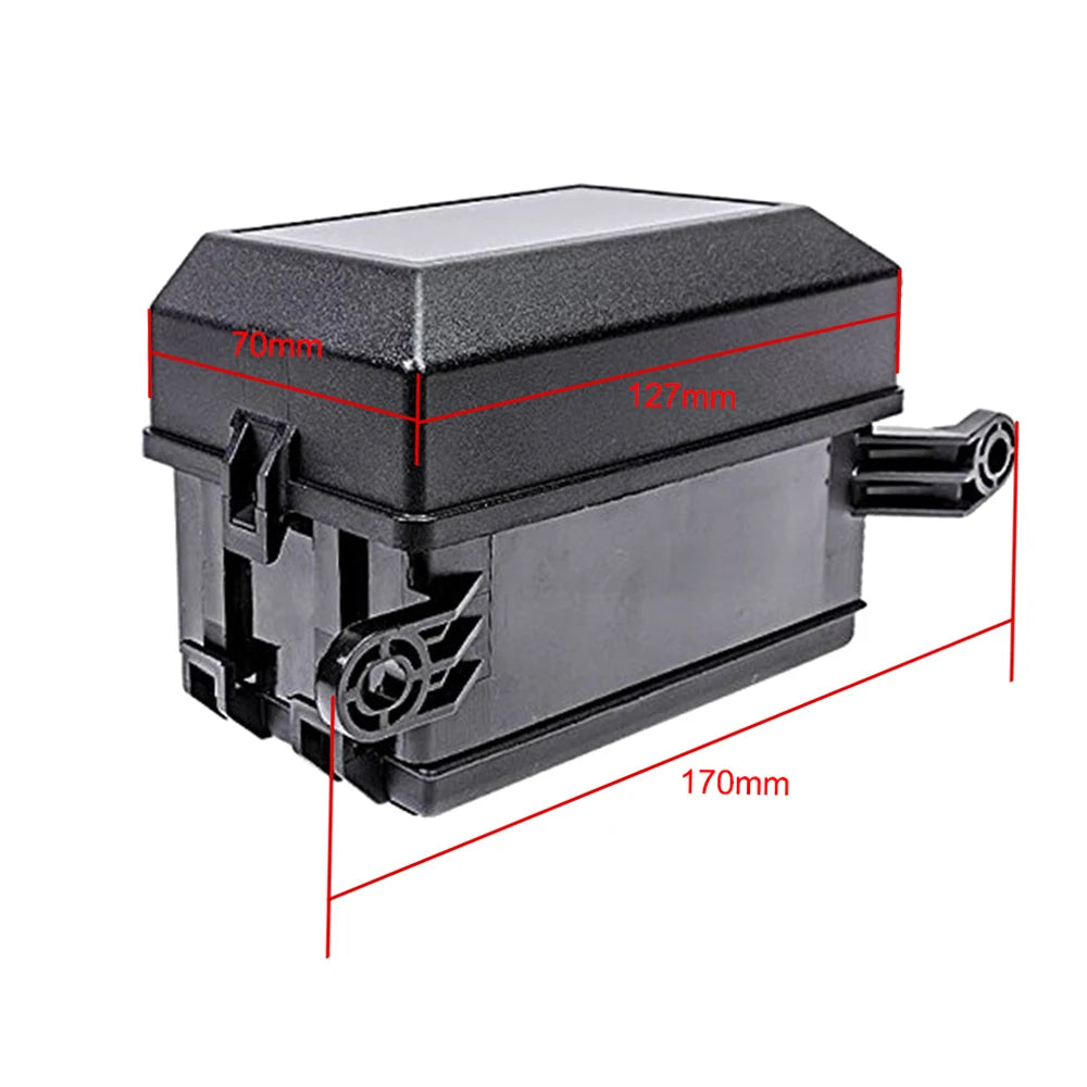 12-Slot Relay Box 6 Relays 6 ATC/ATO Standard Fuses Holder Block with 41pcs Metallic Pins Universal for Automotive Marine Use