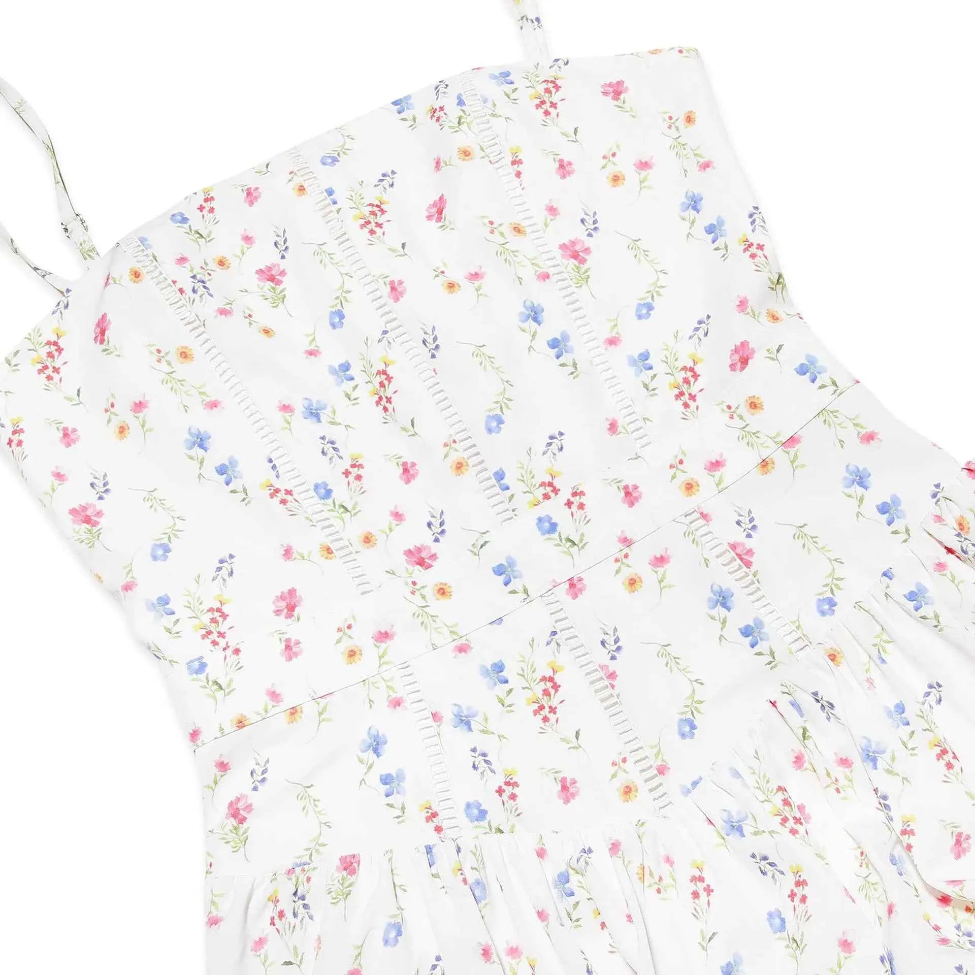 Suninheart Summer Clothes for Women Midi Elegant Dress 2025 New Arrivals White Floral Print Holiday Dress