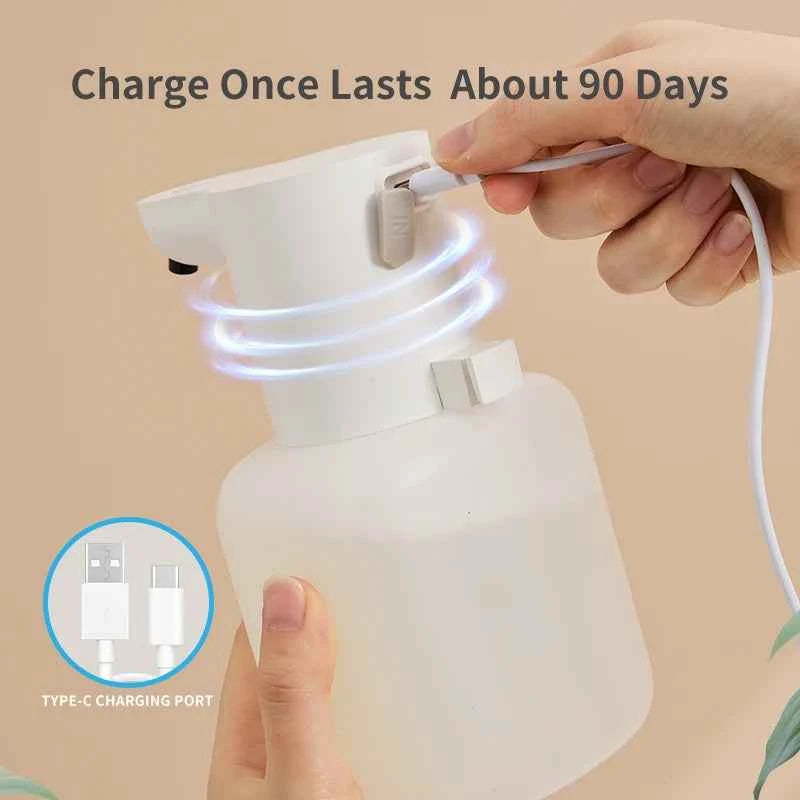 New Wall Mounted Automatic Soap Dispenser Foam Smart Hand Washing Machine 500ml Liquid Rechargeable Bathroom Induction Sensor