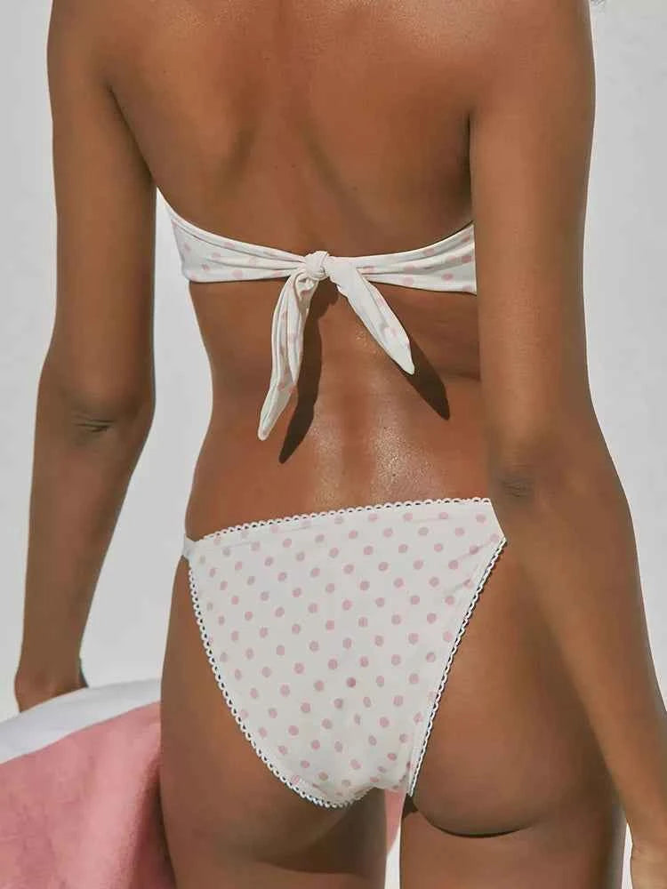 Triangle Bikinis Bow Swimsuit Women Sexy Swimwear Bandage Bikini Set Summer Biquini Female Beachwear Low Waist Thong Swimsuits