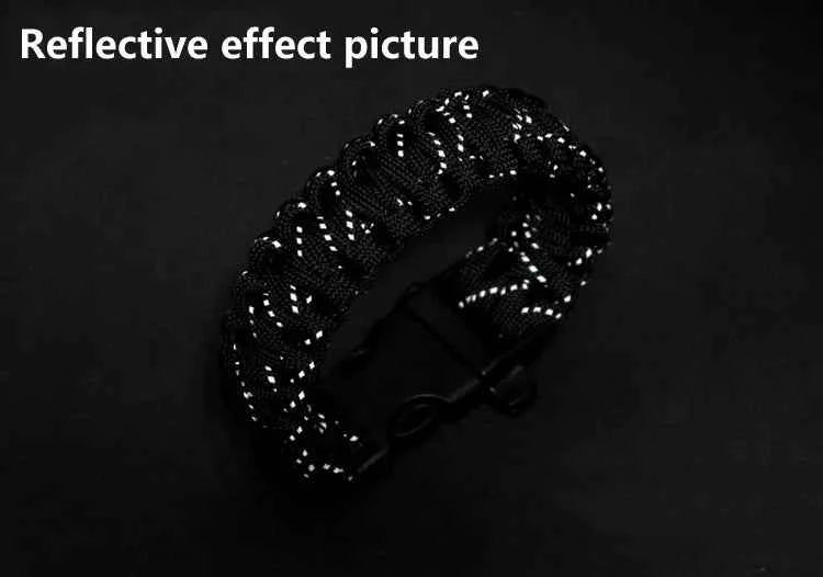 Reflective Paracord 550 Military 7 Strand Rope Tactical Parachute Cord Camping Tent Rope Warning Line Lanyard DIY Bracelet