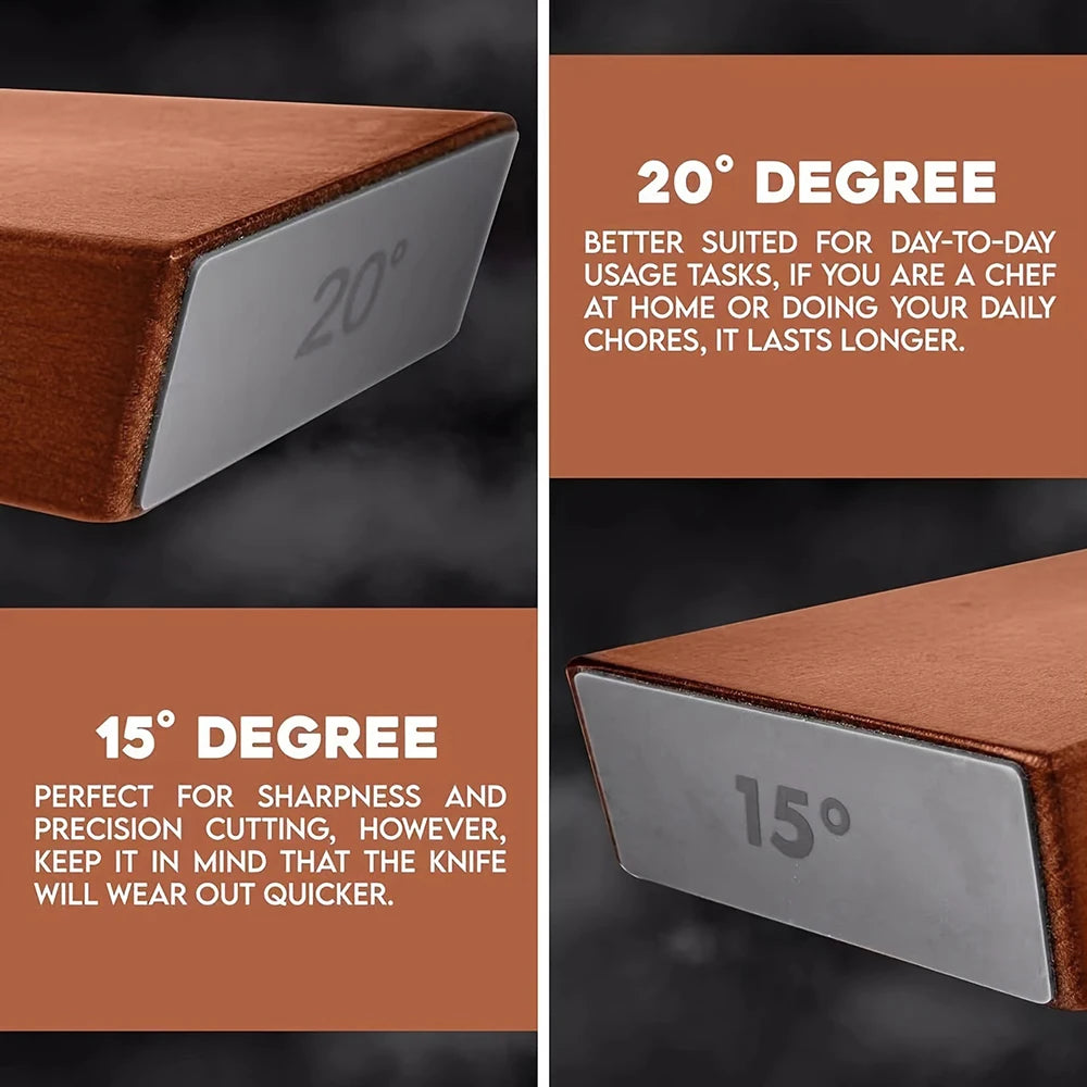 Rolling Knife Sharpener For Straight Edge Knife Sharpener Kit With 15/20° Degree Magnetic Angle For Kitchen Knives Whetstone Set