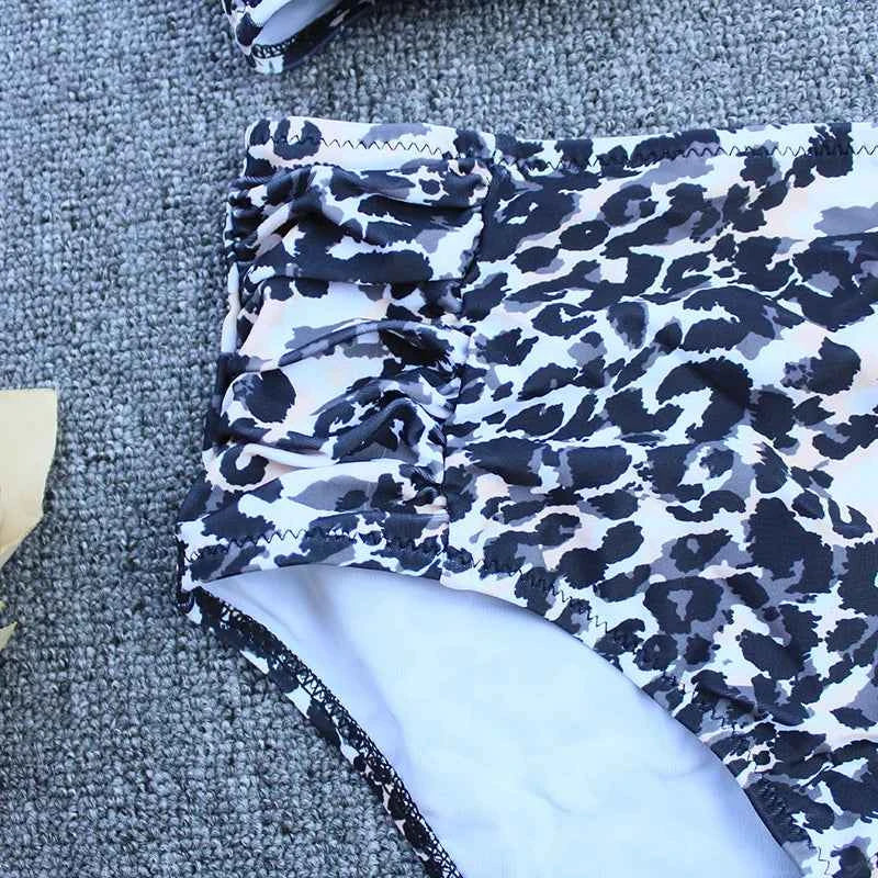Vintage Bikini Set Push Up Biquini 2025 Two Piece Swimwear Women's Swimsuit Plus Size Brazilian Bathing Suit Leopard Beachwear