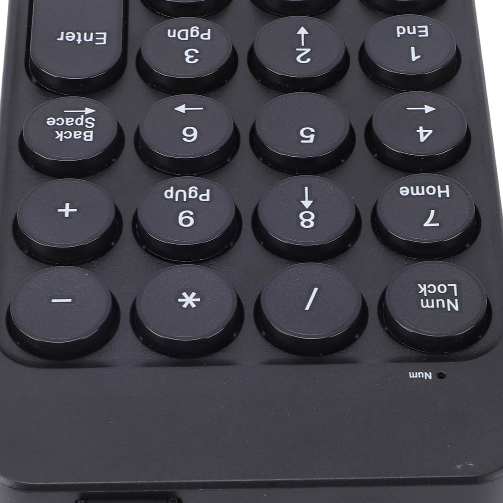 Mini Numeric Keypad with Round Keycaps 2.4G Wireless & BT Portable Financial Accounting Numpad Number Keyboard for PC Laptop