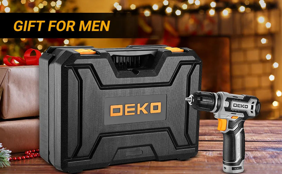 DEKO Home Mechanic Toolbox with 12V Power Cordless Drill Hand Repair Tools Sets Combo Kits Storage Organizer Drawer Case
