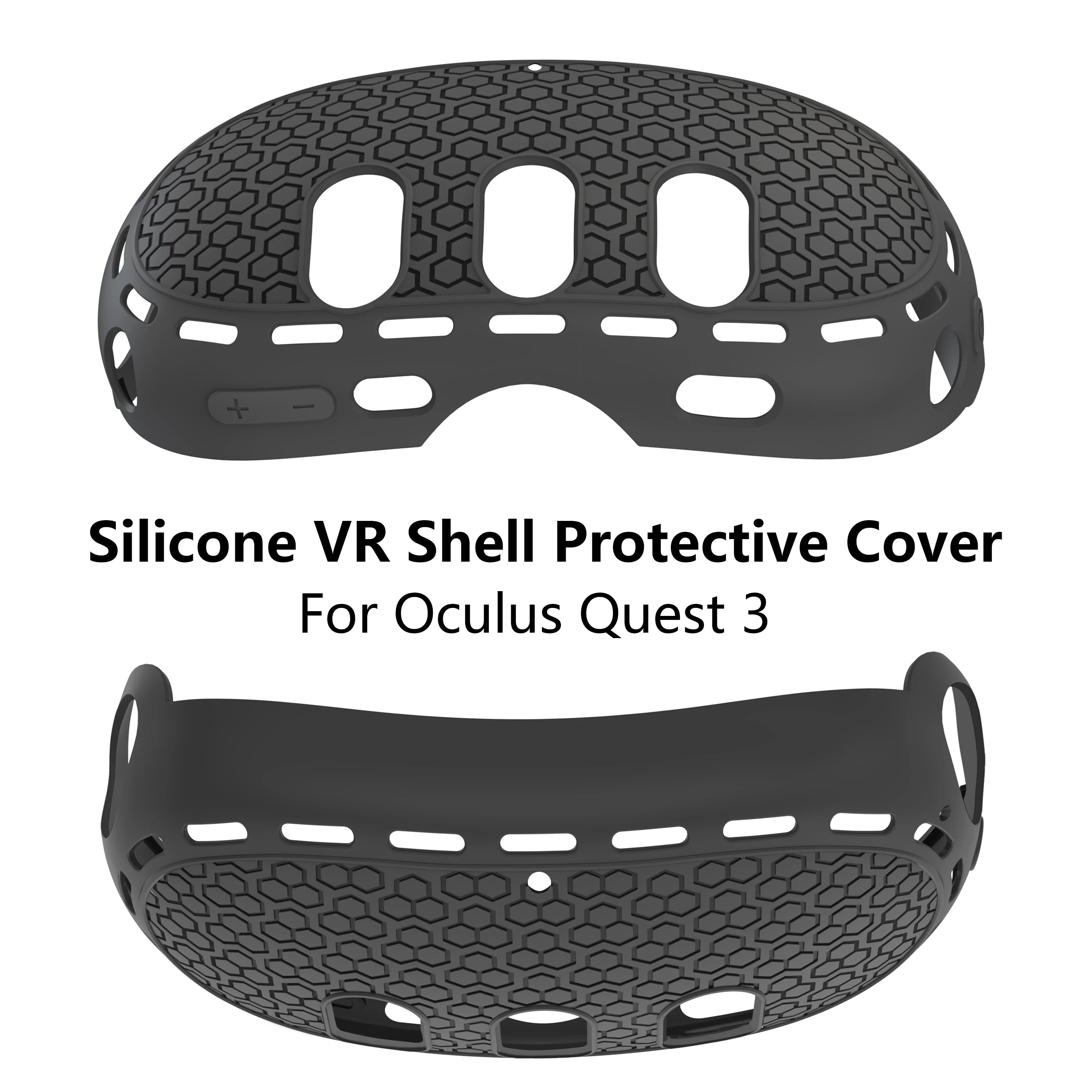 For Meta Quest 3 Silicone Protective Shell 7 IN 1 Set Controller Grip Cover Tempered Glass Film Face Case Lens Cap VR Accessory