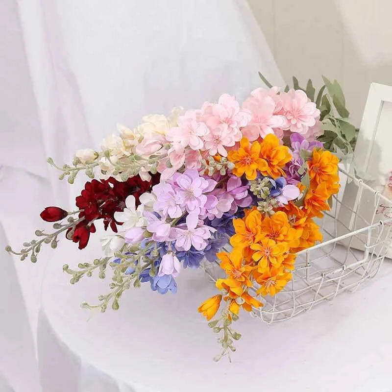 YeeNanee 6pcs Blue Delphinium Artificial Flowers Long Stem Larkspur for Wedding Centerpieces Floral Arrangements Home Vase Decor