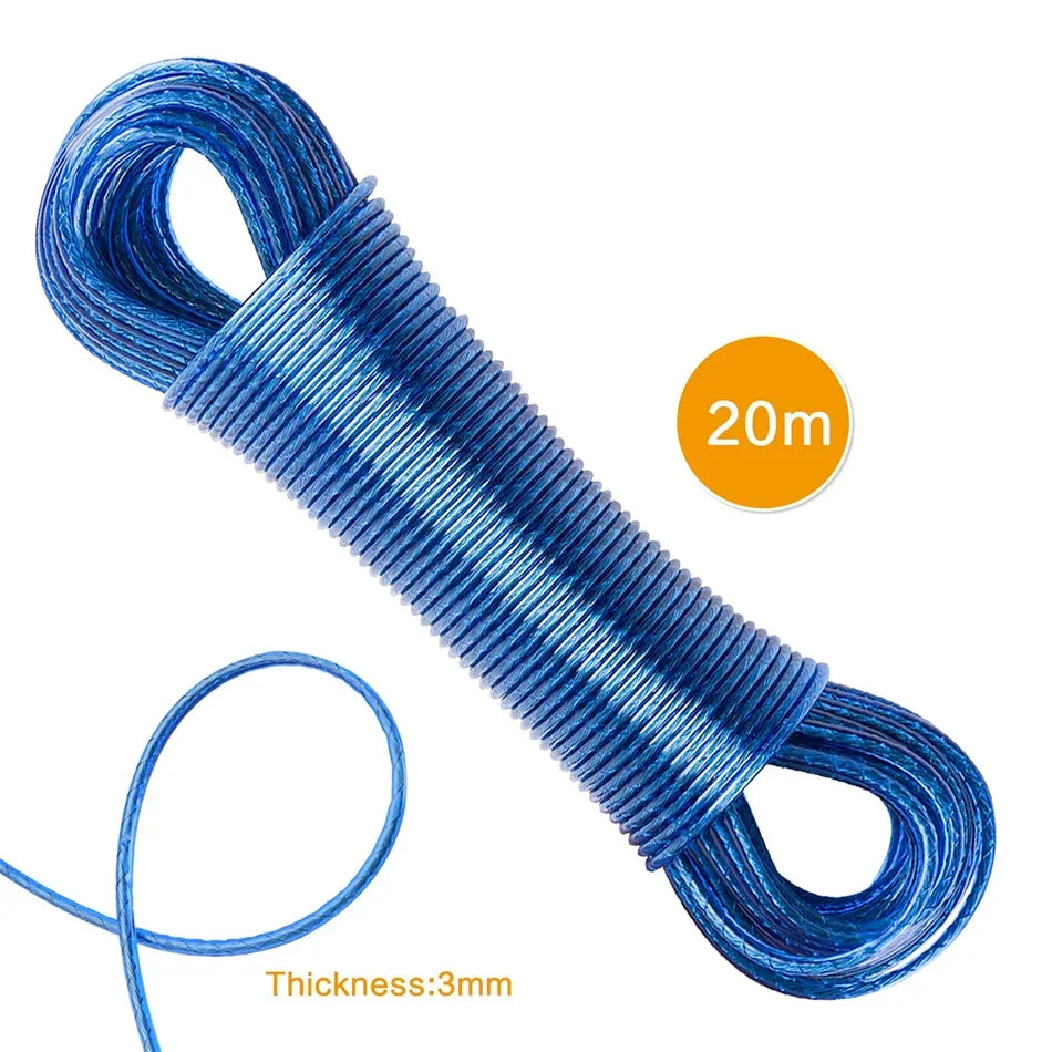 Clothing drying rope, 3mm rope,  garden washing line, steel wire PVC cloth rope, outdoor travel camping accessories
