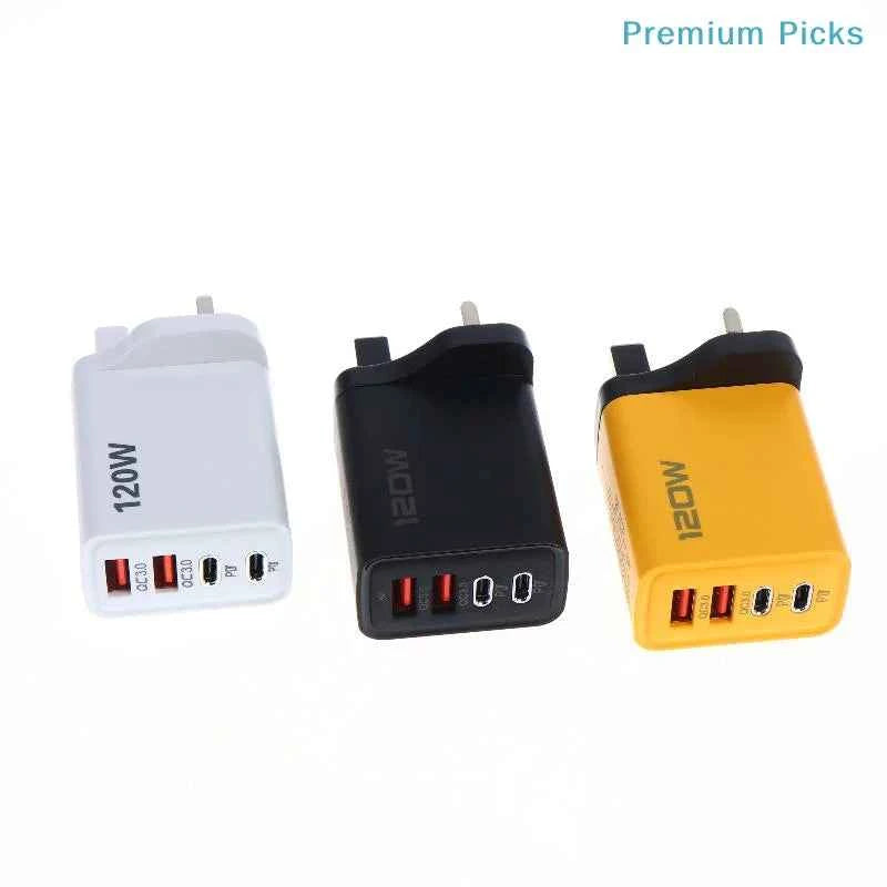 120W USB-C Fast Wall Charger Station With 4 Ports