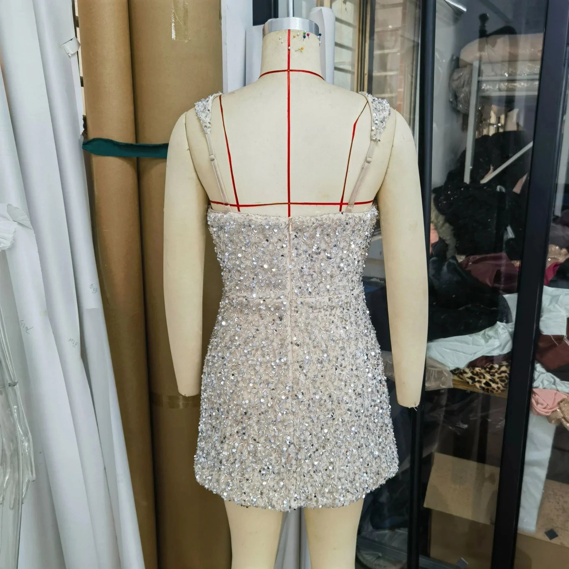 Women Low Slit Dresses Summer Shiny Sequins Evening Dress Sexy Elegant Party Dresses Cocktail Short Birthday Prom Dresses XSY225