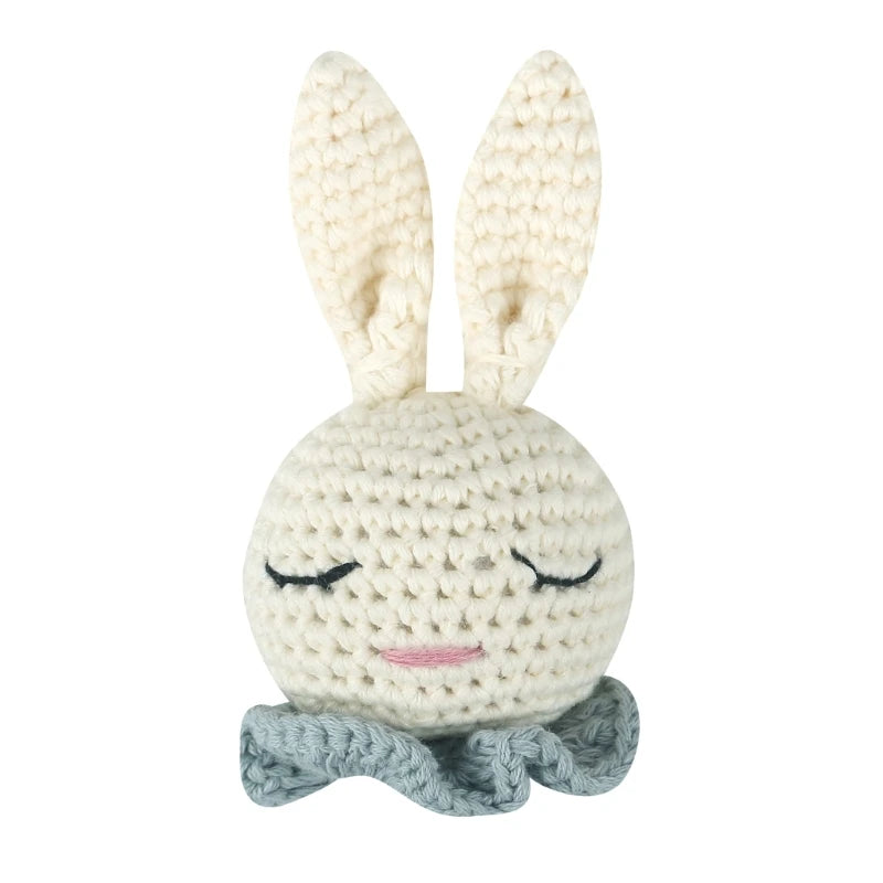 Crochet Animal Baby Pacifier Clip Accessories Handmade Knitted Bunny Teether Beads Newborn Nipple Clip Dummy Soother Holder Toy