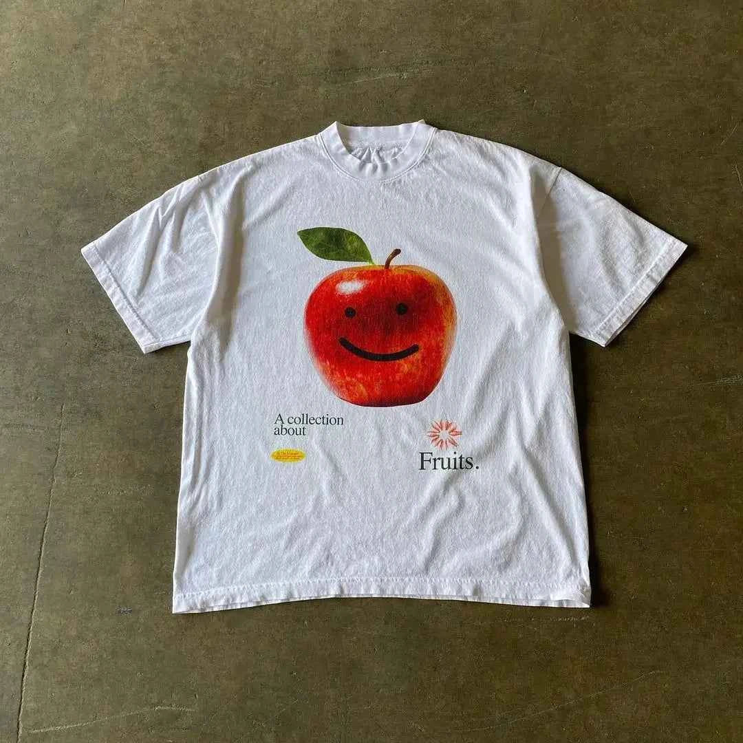 Y2K Kawaii Oversized T-Shirt Men Women Cotton Retro Print Loose Fit Funny Graphic Tee Unisex Matching Summer Trendy Streetwear