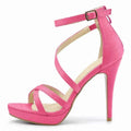 2026 Women Sandals 110mm Velvet Open Toe Ankle Strap Stiletto Strappy High Heels Platform Sandals Party Wedding Dress Sexy Shoes
