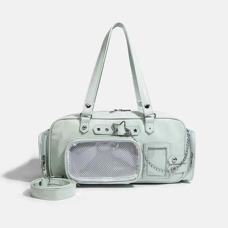 Star Chain Y2k Harajuku Shoulder Itabag Blue Lolita Girl Pain Bags Transparent Japanese Crossbody Bag New Concert Korean Handbag