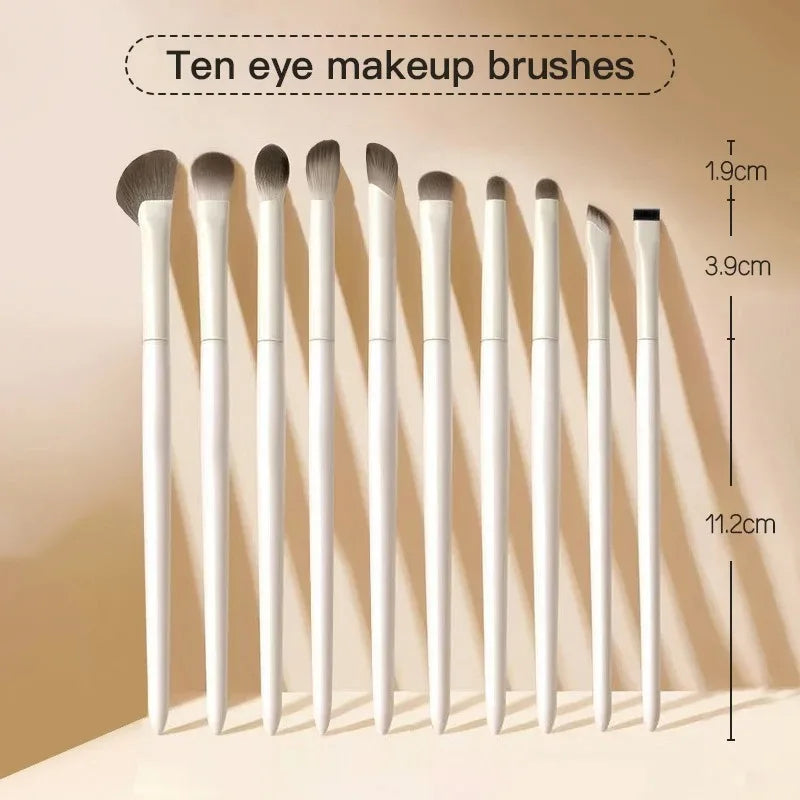 5/8/10Pcs Natural Eye Makeup Brushes Set Detail Eyeshadow Brush Makeup Brush White Ultra Soft Eyeshadow Eyeliner Makeup Tool
