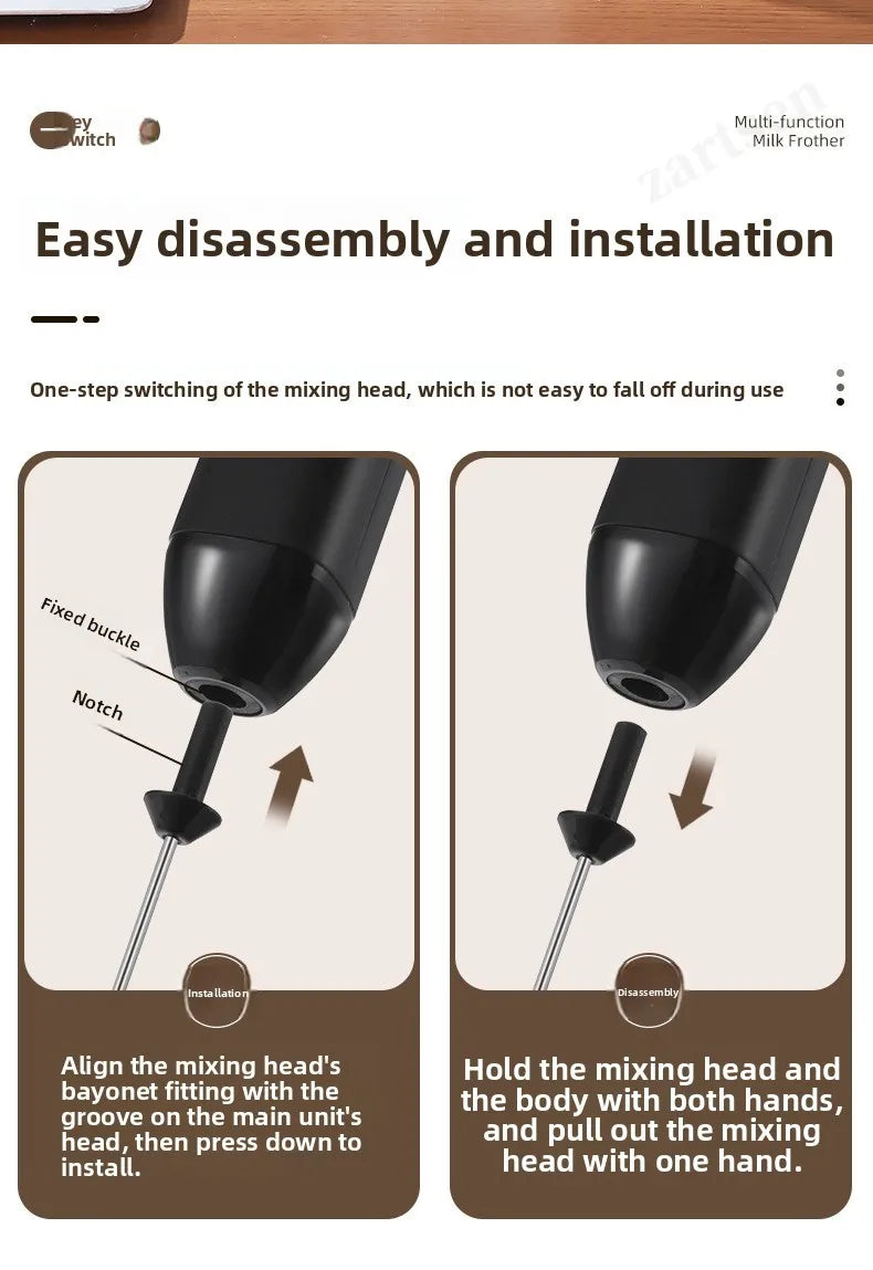 Coffee Frother/MILK Whisk+Egg Beater MINI Food Blender USB Rechargeable Handheld  Espresso Tools