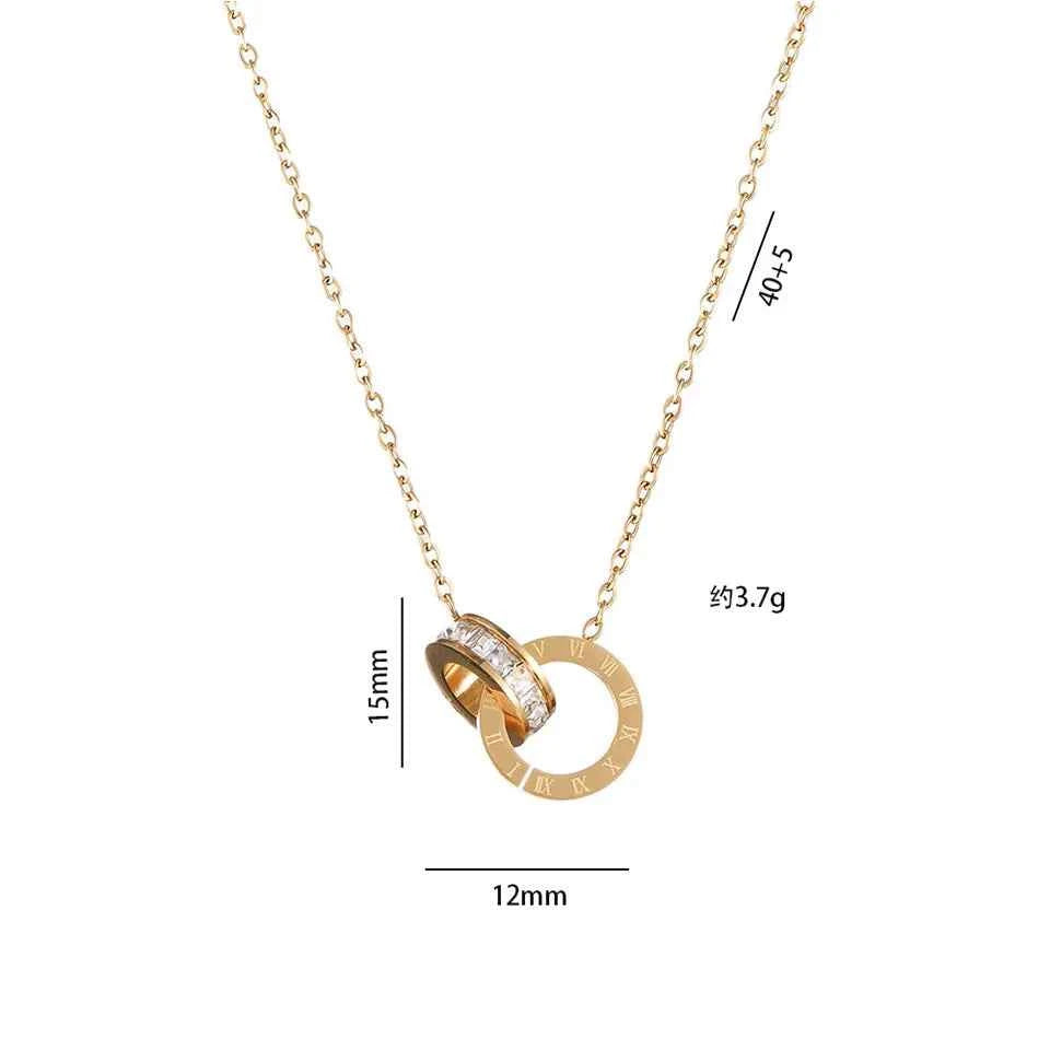 Stainless Steel Famous Brand Roman Numerals Pendant Necklace For Woman Woman Necklace Luxury Jewelry