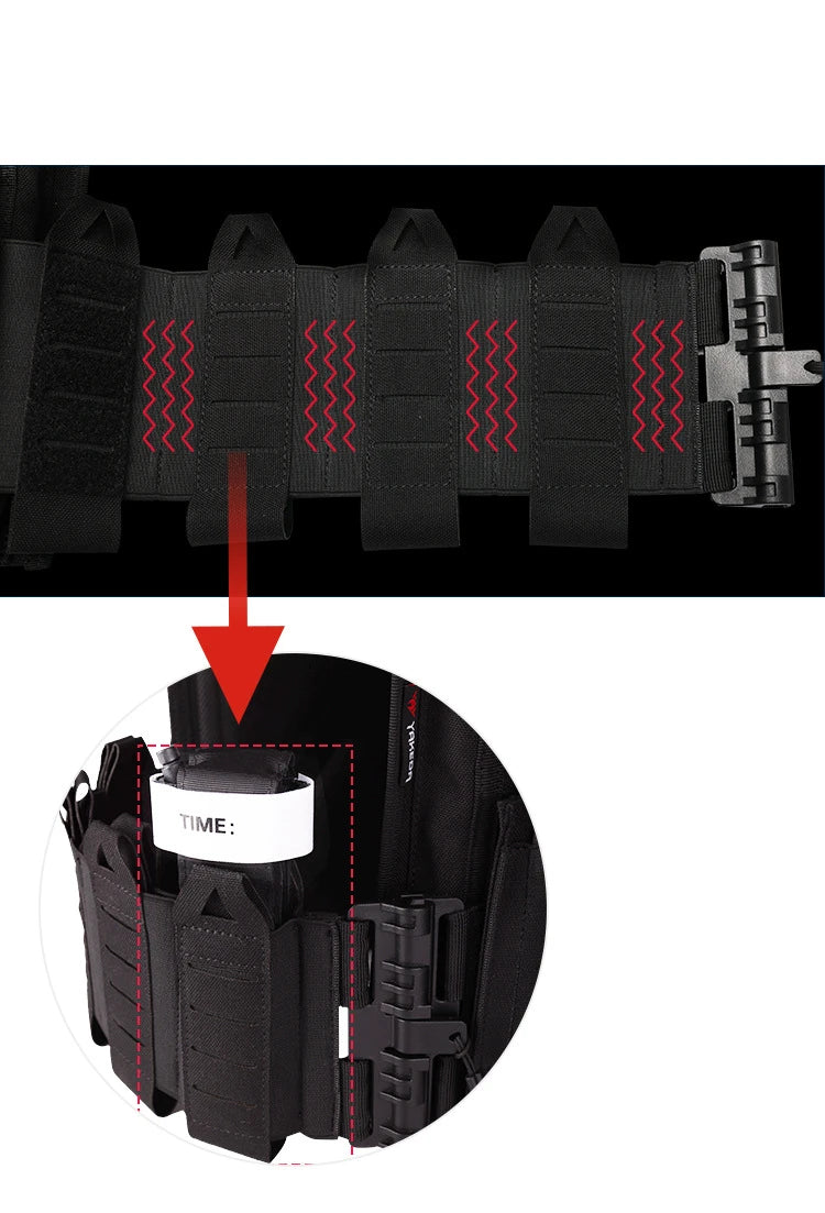 YAKEDA Tactical Vest 6094 Fast detachable light laser cut outdoor hunting black gear carry vest of high quality 1000D nylon