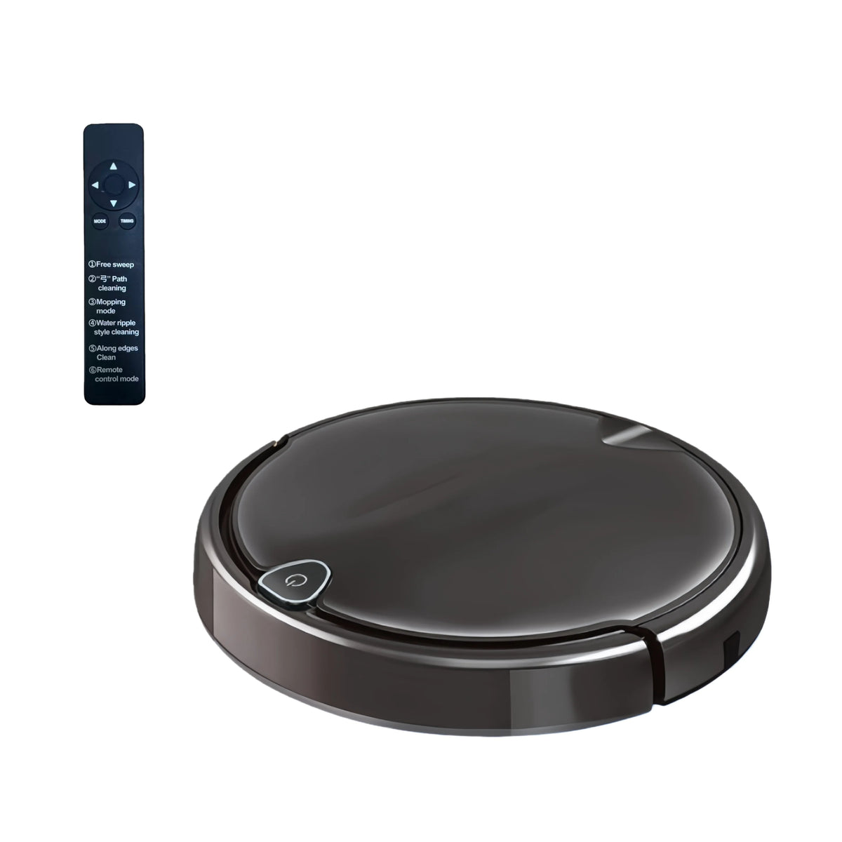 black Color Robot Vacuum Cleaner With Mop – Slim Design, Wet & Dry