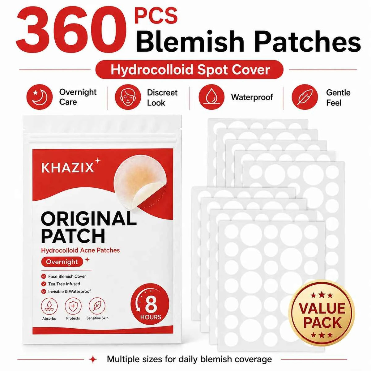 360-Piece Clear Acne Pimple Patches Invisible Spot Covers