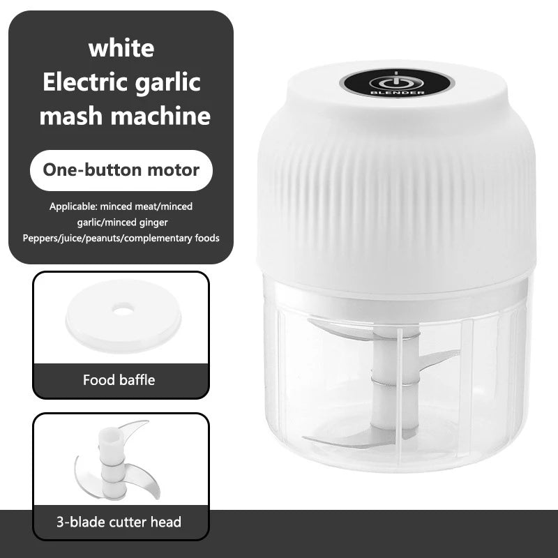 Mini Electric Garlic Masher Crusher Wireless USB Rechargeable Vegetable Chopper Garlic Crusher Food Chopper Kitchen Gadgets New
