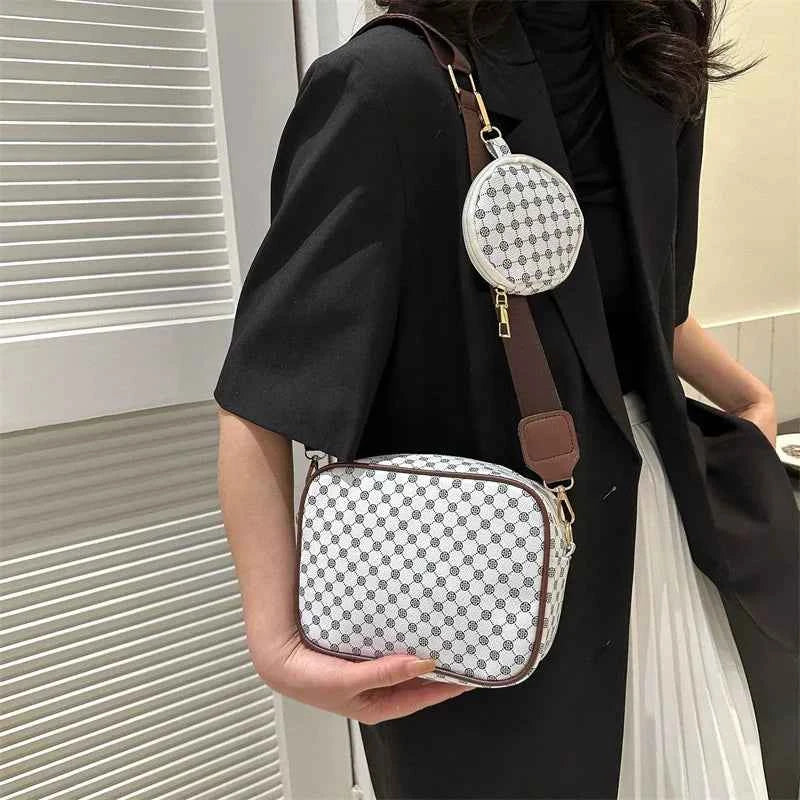 Vintage Pattern Crossbody Bags for Women Shoulder Shell Bag Trend Small Purse and Handbag Luxury Designer Female Square Bag